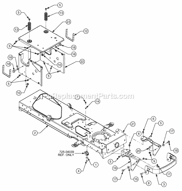 Frame Diagram and Parts List for 1527 13A-241G100 Cub Cadet Lawn Tractor